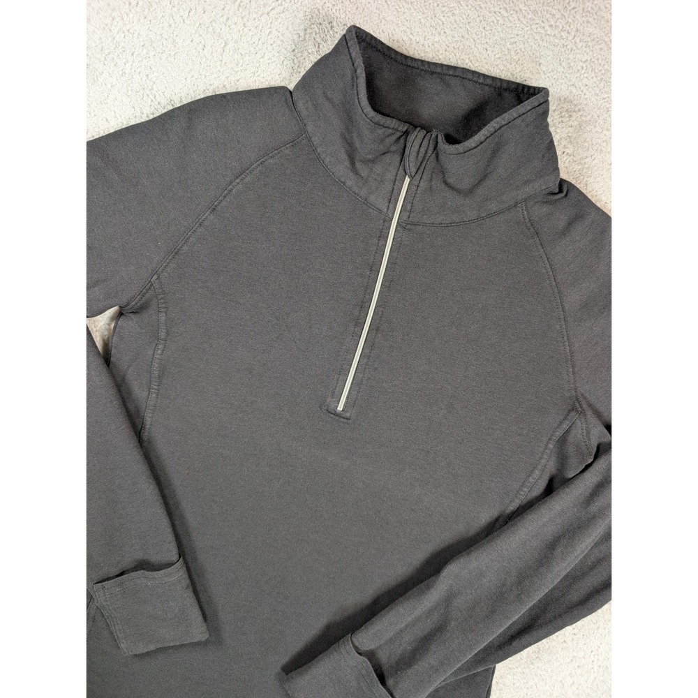 Tasc Performance Womens Recess 1/4 Zip Black Bamboo Cotton Pullover Size M